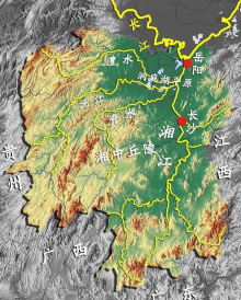 湖南省的地形水系图